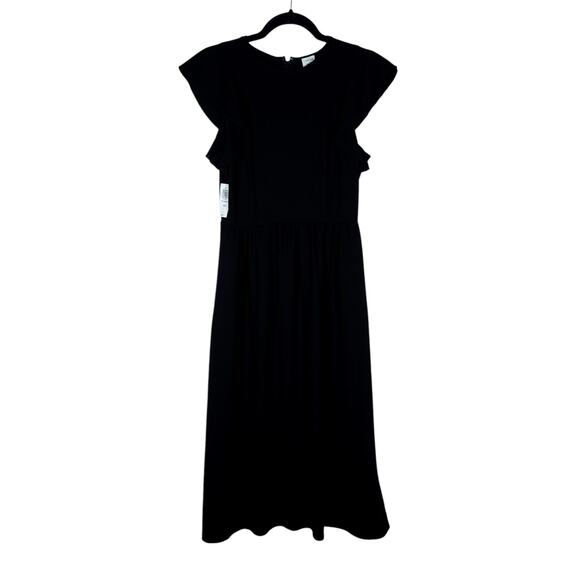 Wilfred by Aritzia Dresses & Skirts - Wilfred by Aritzia Womens Fleurette Midi Dress 2 Black Ruffle Sleeve Dressy